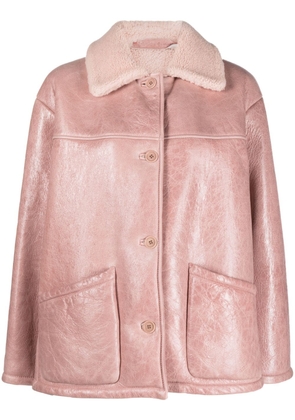 Salvatore Santoro shearling-collar sheepskin jacket - Pink