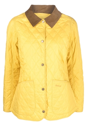 Barbour contrast-collar quilted jacket - Yellow