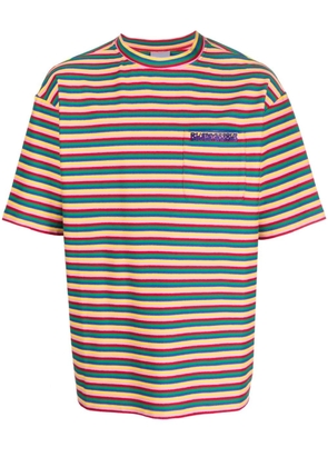 BLUEMARBLE embroidered-logo striped T-shirt - Yellow