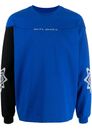 ASICS logo-print cotton-blend sweatshirt - Blue