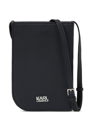 Karl Lagerfeld logo-plaque leather shoulder bag - Black