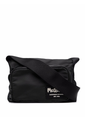 Alexander McQueen logo-patch crossbody bag - Black