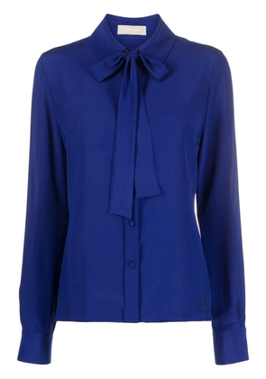 Elie Saab bow-detail silk shirt - Blue
