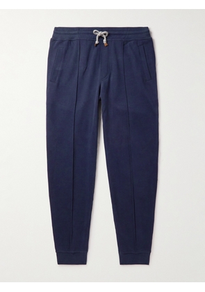 Brunello Cucinelli - Tapered Cotton-Jersey Sweatpants - Men - Blue - XS