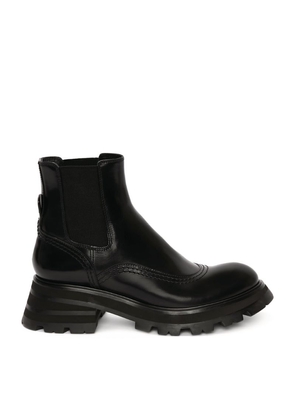 Alexander Mcqueen Leather Wander Boots
