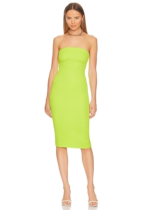 h:ours Maira Midi Dress in Green. Size S.