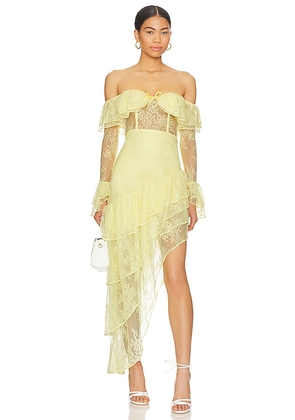 MAJORELLE Maddalena Gown in Yellow. Size M, S, XXS.