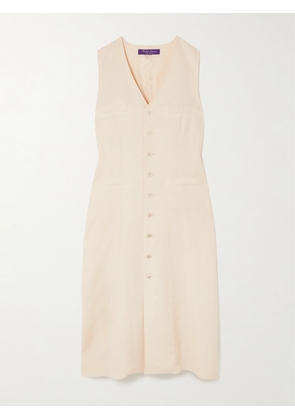 Ralph Lauren Collection - Berke Linen And Silk-blend Canvas Midi Dress - Neutrals - US0,US2,US4,US6,US8,US10,US12,US14