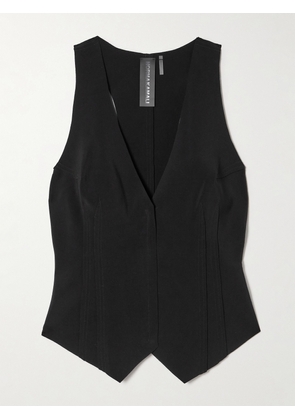 Norma Kamali - Pintucked Crepe Vest - Black - xx small,x small,small,medium,large,x large