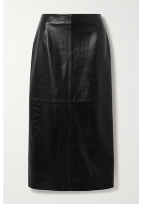 Nour Hammour - + Net Sustain Selly Paneled Leather Midi Skirt - Black - FR34,FR36,FR38,FR40,FR42,FR44