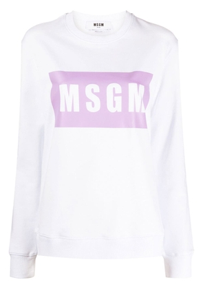 MSGM logo-print crew-neck sweatshirt - White