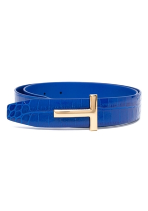 TOM FORD T-buckle leather belt - Blue