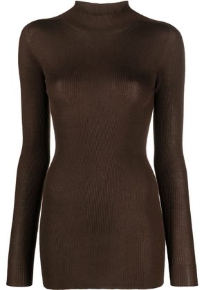 Rick Owens ribbed-knit cashmere jumper - Brown