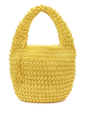 JW Anderson large Popcorn crochet-knit tote bag - Yellow