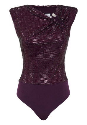 Philipp Plein crystal-embellished bodysuit - Purple
