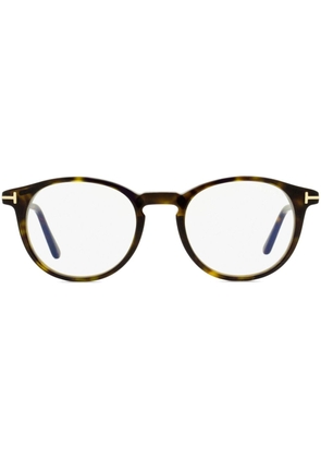 TOM FORD Eyewear tortoiseshell-effect clip-on glasses - Brown