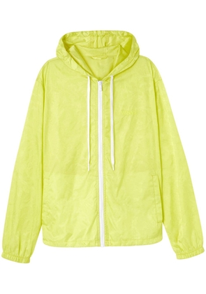 Versace Barocco-jacquard drawstring hooded jacket - Yellow