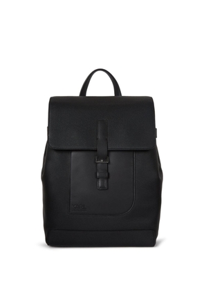 Karl Lagerfeld logo-print leather backpack - Black