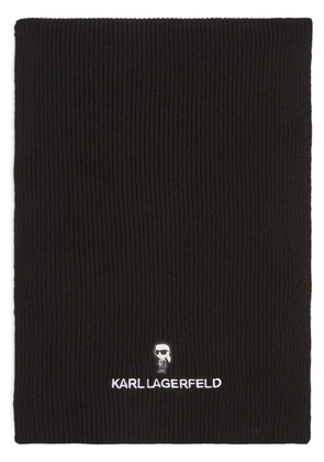 Karl Lagerfeld K/Ikonik 2.0 ribbed scarf - Black