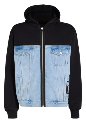 Karl Lagerfeld Jeans logo-patch panelled hooded jacket - Blue