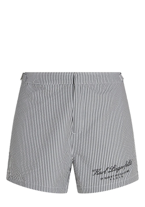 Karl Lagerfeld Hotel Karl striped swim shorts - White