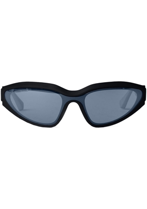 Karl Lagerfeld monogram-embossed shield-frame sunglasses - Black