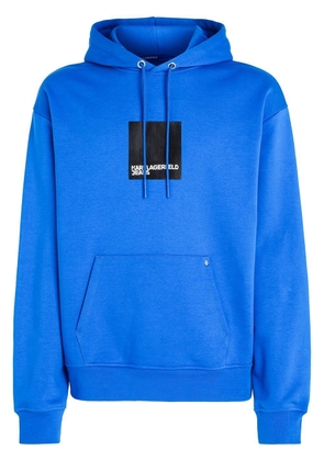 Karl Lagerfeld Jeans logo-print drawstring hoodie - Blue