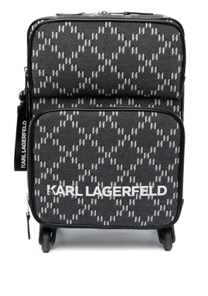 Karl Lagerfeld monogram-pattern rolling suitcase - Black