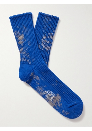 Rostersox - Tie-Dyed Ribbed Cotton Socks - Men - Blue