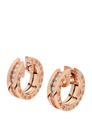 Bvlgari Rose Gold And Diamond B.Zero1 Hoop Earrings