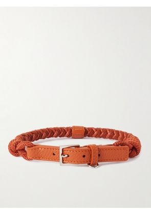 Loro Piana - Scooby Small Woven Cord and Leather Dog Collar - Men - Orange - S