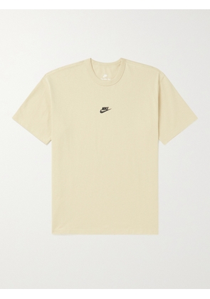 Nike - Sportswear Premium Essentials Logo-Embroidered Cotton-Jersey T-Shirt - Men - Yellow - XS