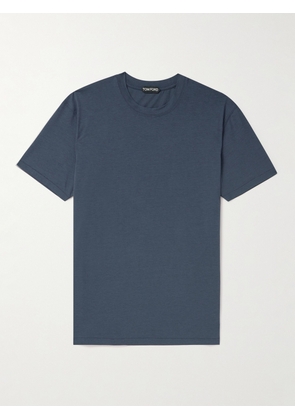 TOM FORD - Lyocell and Cotton-Blend Jersey T-Shirt - Men - Blue - IT 44