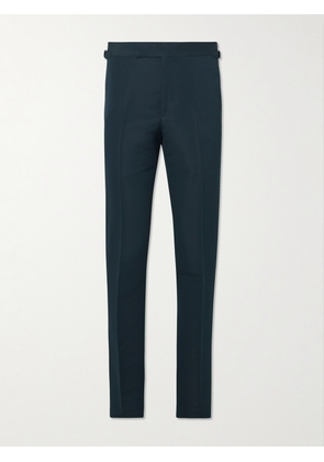 TOM FORD - O'Connor Tapered Cotton and Silk-Blend Trousers - Men - Black - IT 46