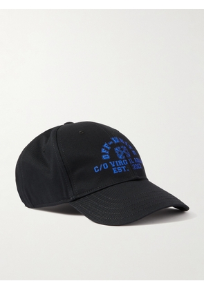 Off-White - Logo-Print Cotton-Twill Baseball Cap - Men - Blue - M