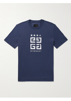 Givenchy - 4G Logo-Print Cotton-Jersey T-Shirt - Men - Blue - XS