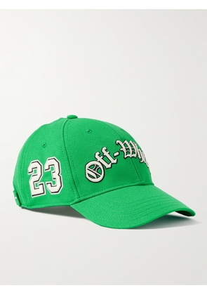 Off-White - Logo-Embroidered Twill Baseball Cap - Men - Green - M