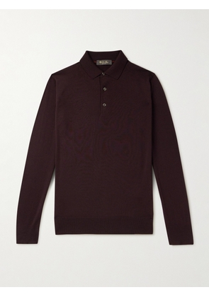 Loro Piana - Slim-Fit Wish Virgin Wool Polo Shirt - Men - Burgundy - IT 48