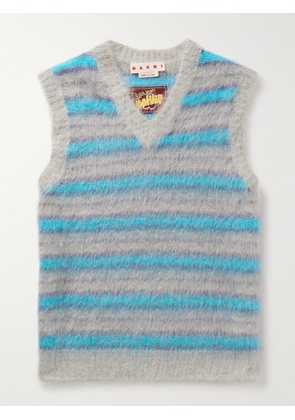 Marni - Brushed Striped Mohair-Blend Sweater Vest - Men - Blue - IT 46