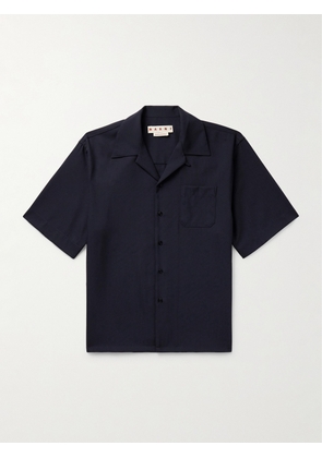 Marni - Convertible-Collar Wool Shirt - Men - Blue - IT 44