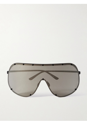 Rick Owens - Shield Aviator-Style Stainless Steel Sunglasses - Men - Black