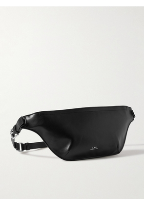 A.P.C. - Nino Medium Recycled-Faux Leather Belt Bag - Men - Black
