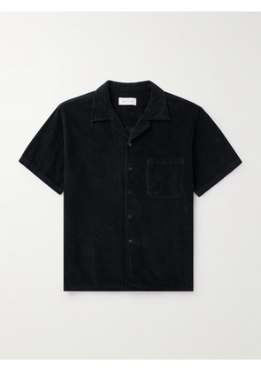 Les Tien - Camp-Collar Cotton-Corduroy Shirt - Men - Black - XS