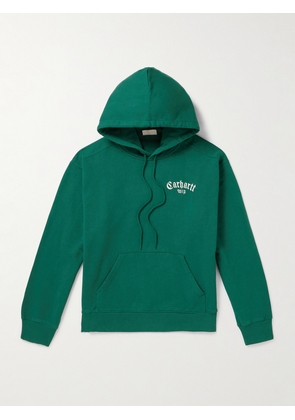 Carhartt WIP - Onyx Logo-Embroidered Cotton-Jersey Hoodie - Men - Green - XS