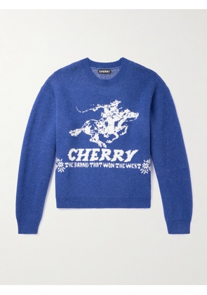 Cherry Los Angeles - Intarsia-Knit Alpaca-Blend Sweater - Men - Blue - XS
