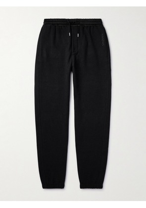 SAINT LAURENT - Logo-Embroidered Organic Cotton-Jersey Sweatpants - Men - Black - S