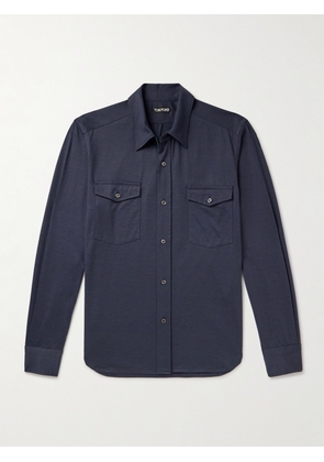 TOM FORD - Silk and Cotton-Blend Shirt - Men - Blue - IT 44