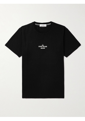 Stone Island - Archivio Embroidered Logo-Print Cotton-Jersey T-Shirt - Men - Black - S