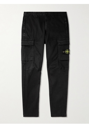 Stone Island - Tapered Stretch-Cotton Cargo Trousers - Men - Black - UK/US 28