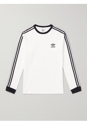 adidas Originals - Striped Logo-Embroidered Cotton-Jersey T-Shirt - Men - White - XS